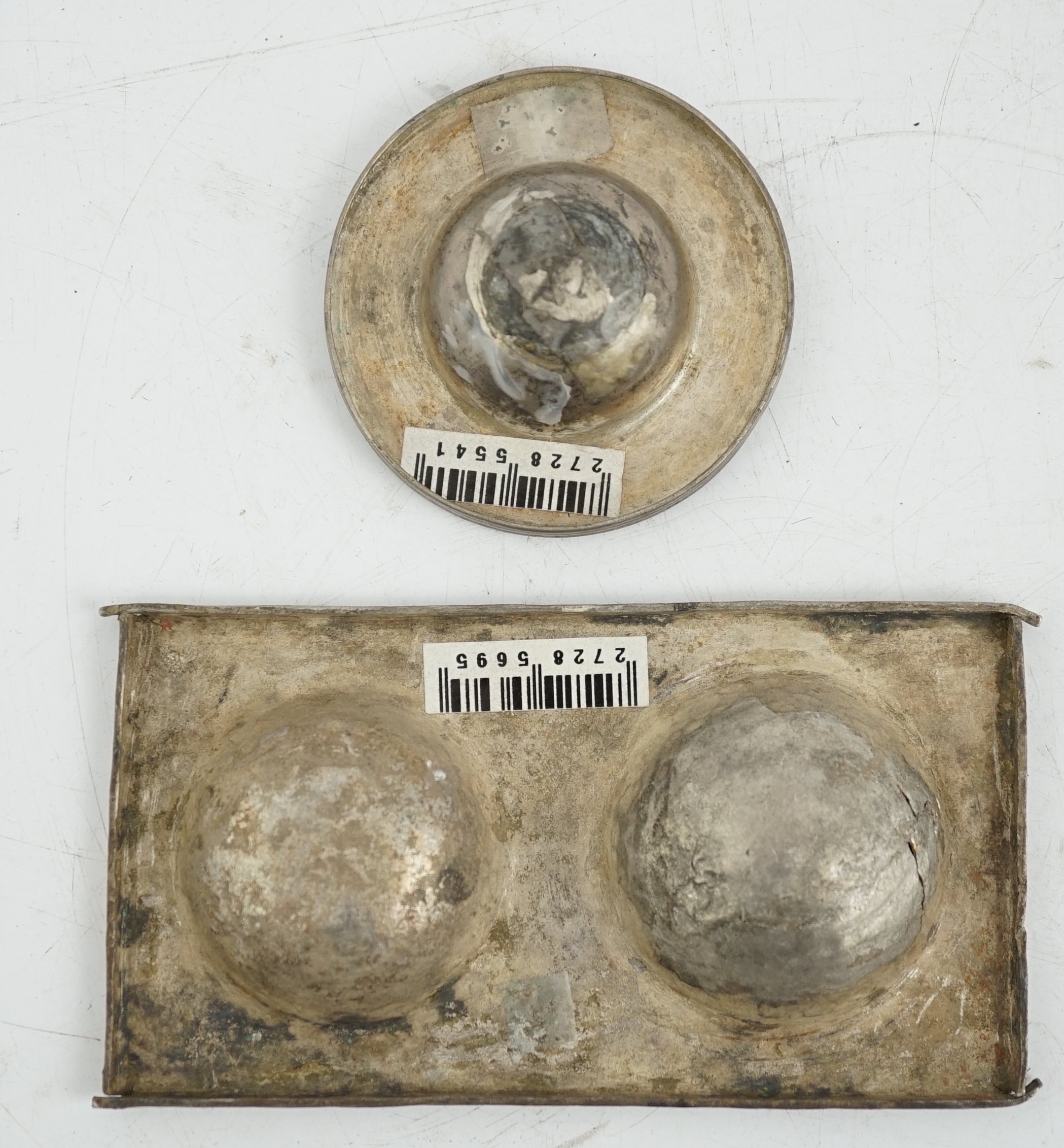 A silver tray and cup, Roman or Gandhara, c. late 1st century BC - early 1st century A.D.